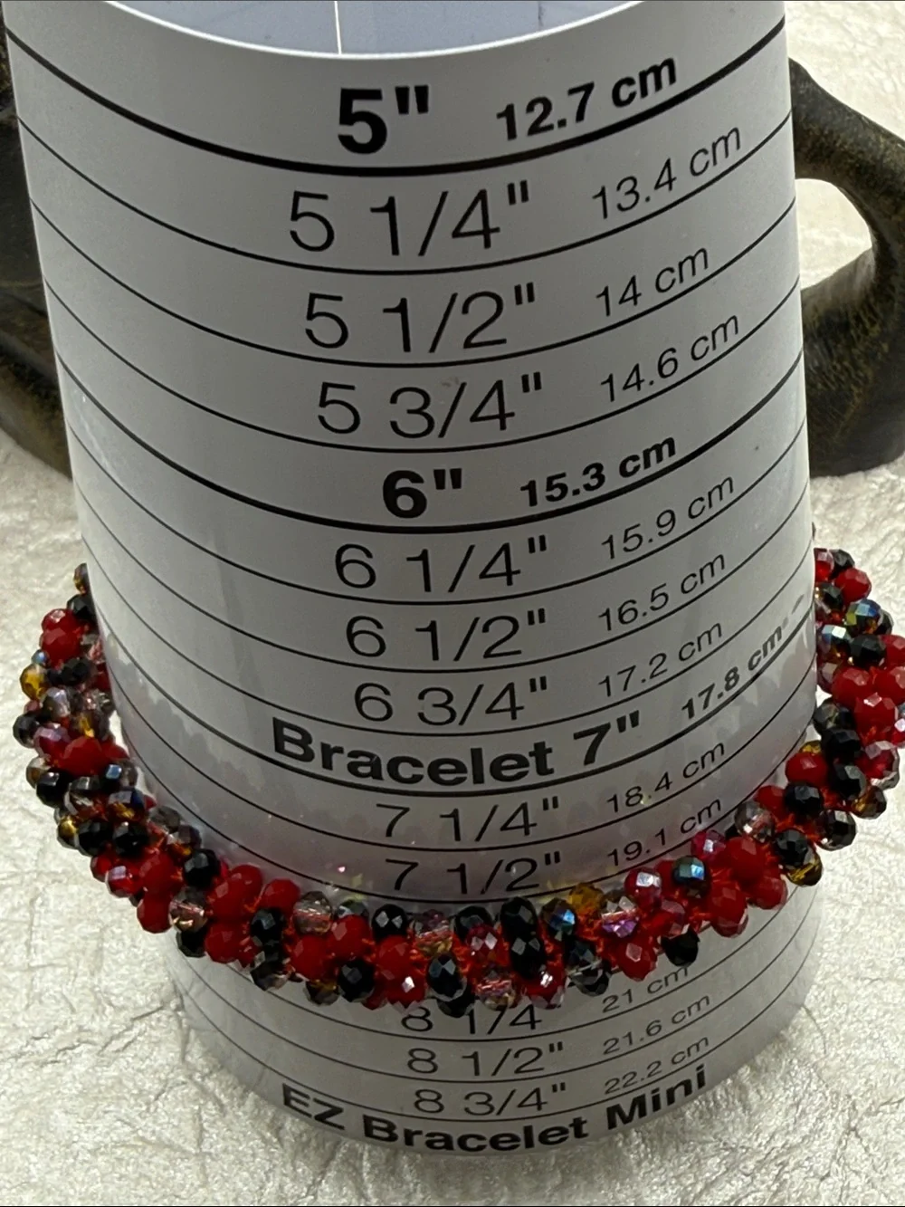 Desert Dancer Handcrafted Red & Black faceted mini Beaded Twist Stretch Bracelet